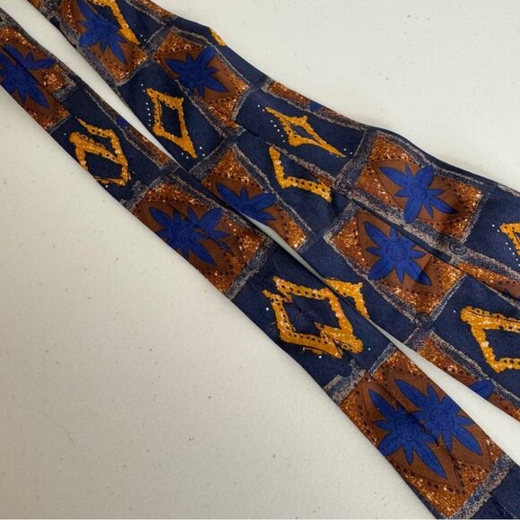 Vintage Hugo Boss 100% Silk Tie Geometric Pattern Made in Italy - Picture 8 of 11